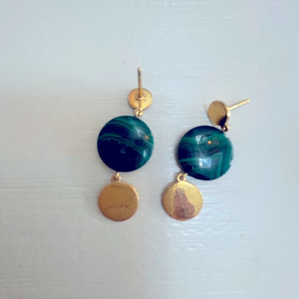 J Crew green and gold earrings. #Poshmark